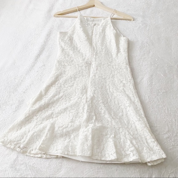 She & Sky Lace Ruffle White Tank Mini Dress - Picture 7 of 11